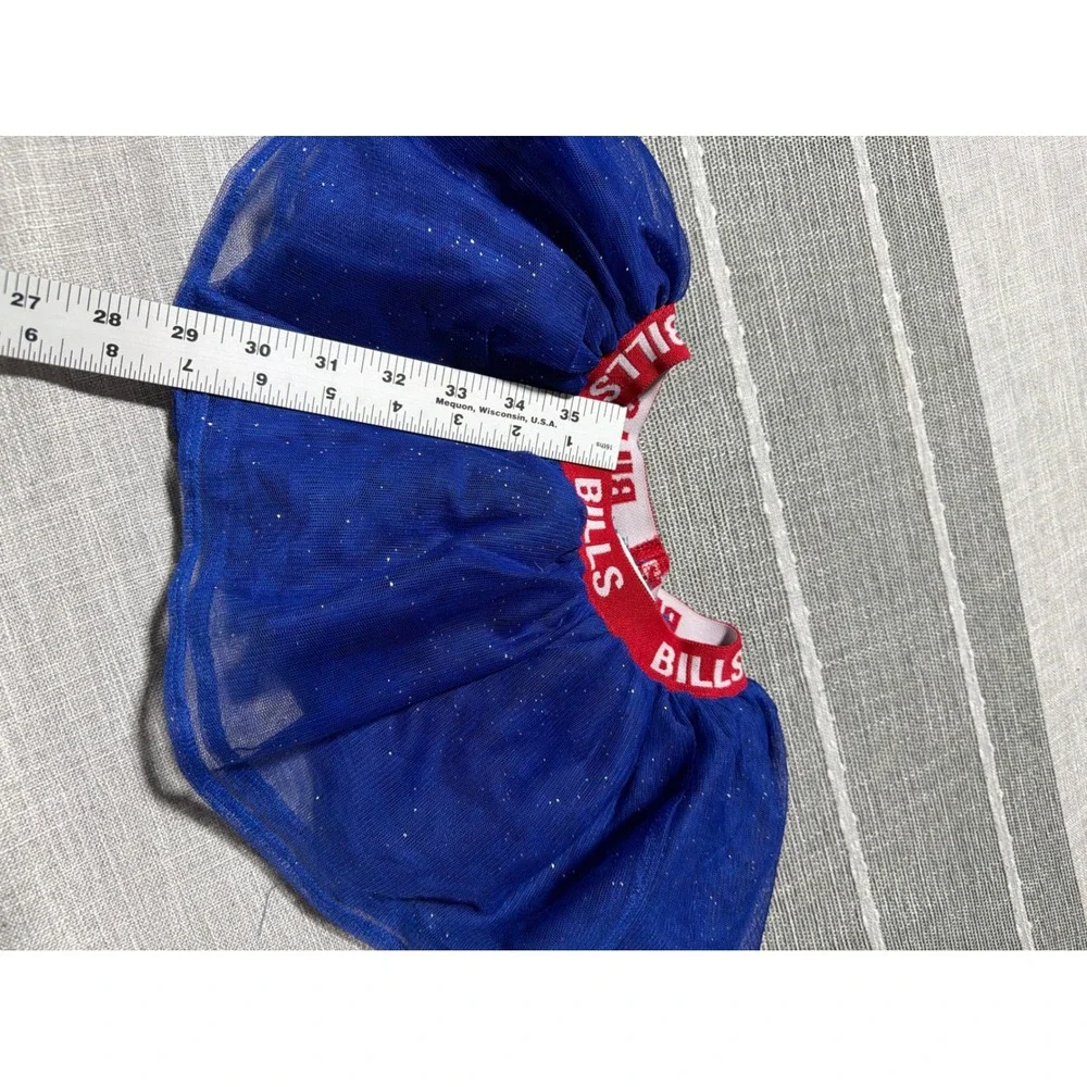 Buffalo Bills Kids Blue Glitter Tulle Tutu Skirt Red Logo Waistband NFL Fan Gear